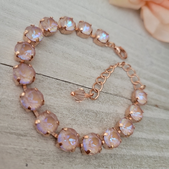 Austrian Crystal Tennis Bracelet in Rose Gold - Picture 8 of 8